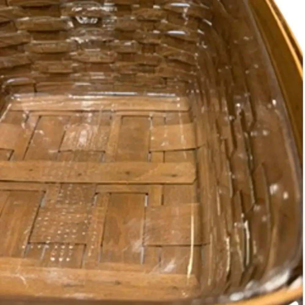 Vintage 1984 Longaberger Large Market Basket w Protector Liner Signed USA 12x12